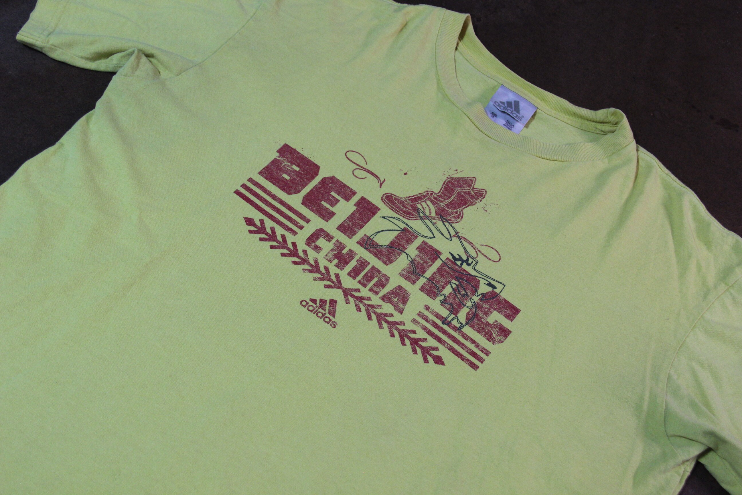 Camiseta vintage de Adidas Pekin China Camiseta con grafico del logotipo olimpico Trebol de los anos 90 Ropa de hip hop Ropa urbana Etsy Espana