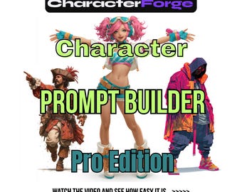 CharacterForge AI Prompt Builder – Multi-Engine Character Design Generator (HTML Download)