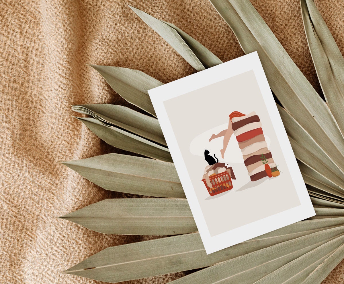 Funny laundry room art Laundry day wall art Girl doing Etsy