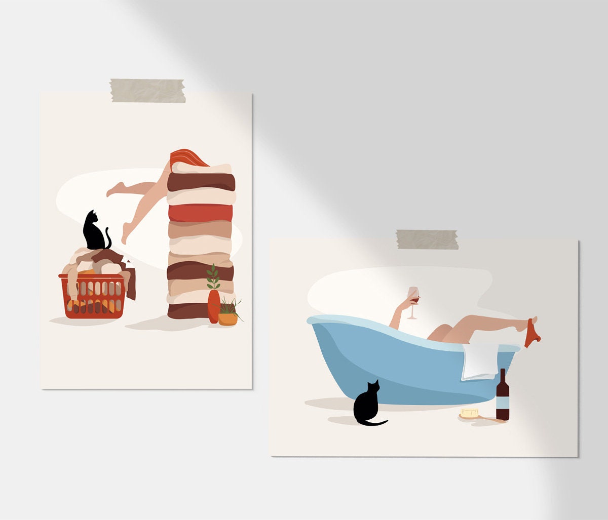 Funny laundry room art Laundry day wall art Girl doing Etsy