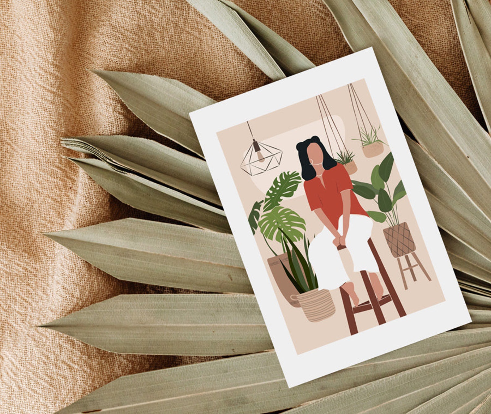 Plant lady wall art Botanical print Posters aesthetic Plant Etsy