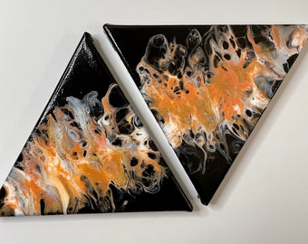 Fluid Art: Acrylic Pour Mini Triangle Canvas Set (7x8)