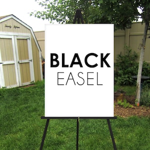 Canvas ESPRESSO Easel Acrylic Wood 66 inch Solid Wood Wedding Sign Easel Floor Stand Display Large Signs up to 30 x 40 Foam Board