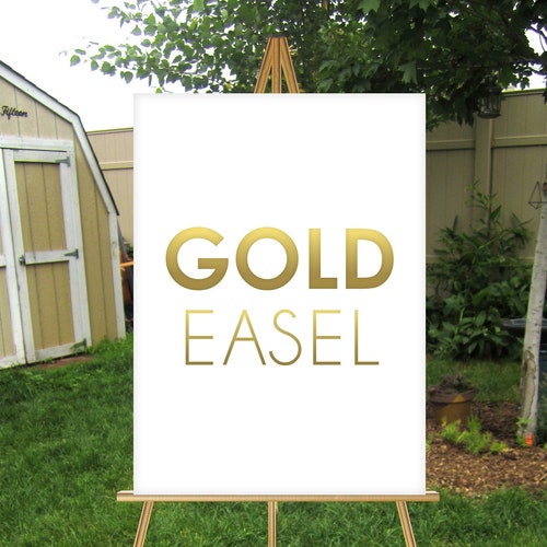 CHROME GOLD Easel . Large Metallic Wood Wedding Floor Stand Etsy