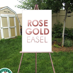 Easel for Wedding Welcome Sign, Display Floor Easel, Artist Easel, 5 Color  Options, Natural Wood, Gold, Rose Gold, Silver, White, Black, 65 Inches