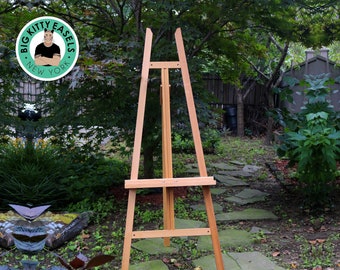 Heavy Duty Wood Easel: 5ft Solid Stand Holds 65lbs