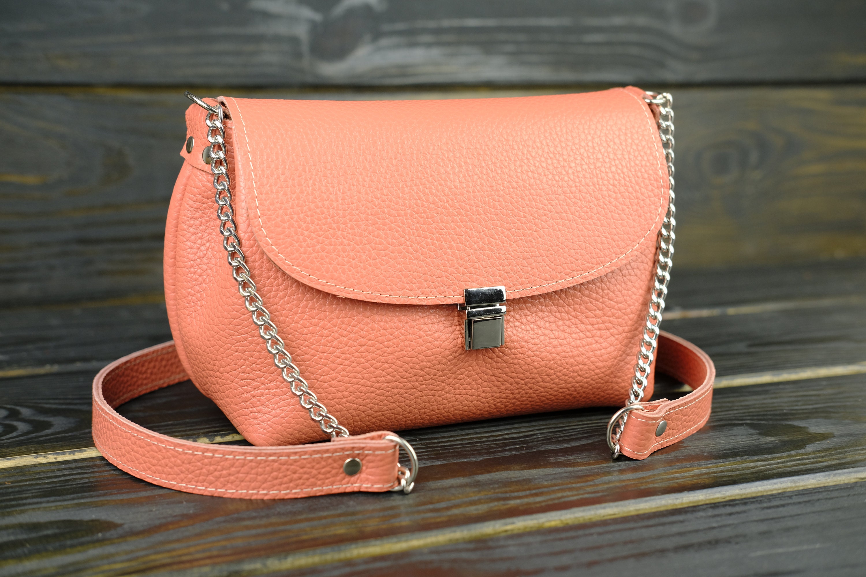 Coral crossbody bag Etsy