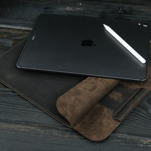 Étui avec porte-crayons Apple, housse en cuir pour iPad Pro 11, étui pour iPad 2020, pochette en cuir pour iPad Mini 6, cadeau personnalisé image 8