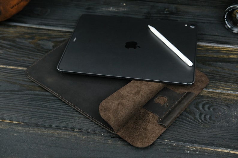 Étui avec porte-crayons Apple, housse en cuir pour iPad Pro 11, étui pour iPad 2020, pochette en cuir pour iPad Mini 6, cadeau personnalisé image 8