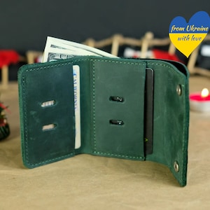 Cartera de piel para mujer, Carteras personalizadas, Tarjetero, Cartera pequeña, Cartera compacta, Tarjetero, Cartera para hombre, Regalo de Navidad