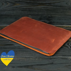 Leather case for Macbook Pro 13 M1, Leather cover for Macbook air 13 2020, Cognac sleeve Macbook Pro 14 2021, Slim case Macbook Pro 15 inch