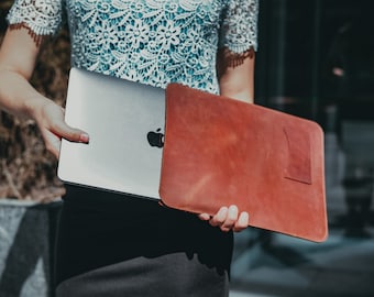 Leder-Laptop-Tasche mit Kartenhalter, Macbook-Hülle, Leder-Hülle für Macbook Air 13 Zoll, personalisierte Hülle für Macbook 16 2019