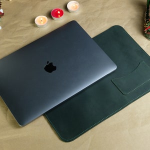 Capa de couro para laptop, capa para Macbook, capa de couro para Macbook Air de 13 polegadas, capa personalizada para Macbook de 16 polegadas, bolso para cartão