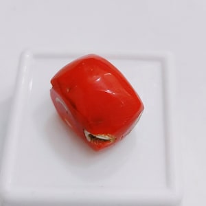 Red Coral Rectangular Cut Cabochon-Genuine Red Coral Handmade Loose Cabochon-100% Natural Italian Red Coral Cabochon Gemstone-Jewelry Making