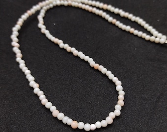 30 cuentas de coral blanco japonés CRT: piedra preciosa redonda de 3 mm, tira de 40,6 cm