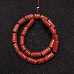 Natural Italian Red Coral Tube Beads: Undyed Gemstone Jewelry Making