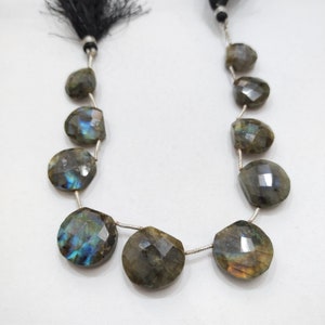 Attractive 10 piece Faceted Labradorite, Fancy Shape Beads-Briolette Beads, Both Side Faceted, 100%Natural Flashy Labradorite Handmade Beads