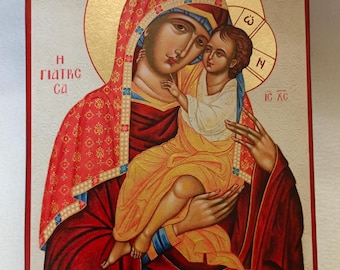 Virgin Mary icon Panagia Giatrissa "The Healer", print, replica, Mother of God Greek icon, Theotokos Icon, Our Lady icon