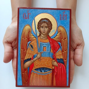 Saint Michael the Archangel, Handpainted icon, Orthodox icon, Angel Michael icon, Christian Icon St. Michael, Byzantine icon, Orthodox Gift