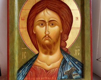Icon of Jesus Christ, Lord Almighty, 23K Gold, Orthodox 100% hand painted icon, Jesus of Nazareth, Catholic orthodox religious icon