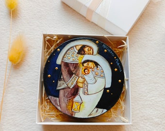 Handmade HOLY FAMILY, print, replica, Heilige Familie, Jesus Christ, Virgin Mary, Saint Joseph, Small icon