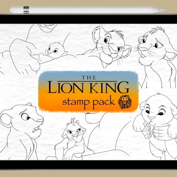 Lion King Procreate Stamps | Lion King Procreate Line Art | Lion King Procreate Outlines | Lion King Procreate Illustrations