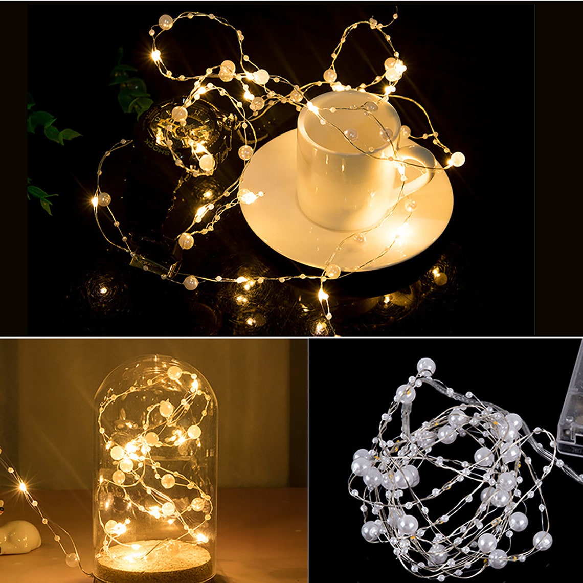 Pearl Fairy Lights Christmas 2020 decoration Halloween Home Etsy