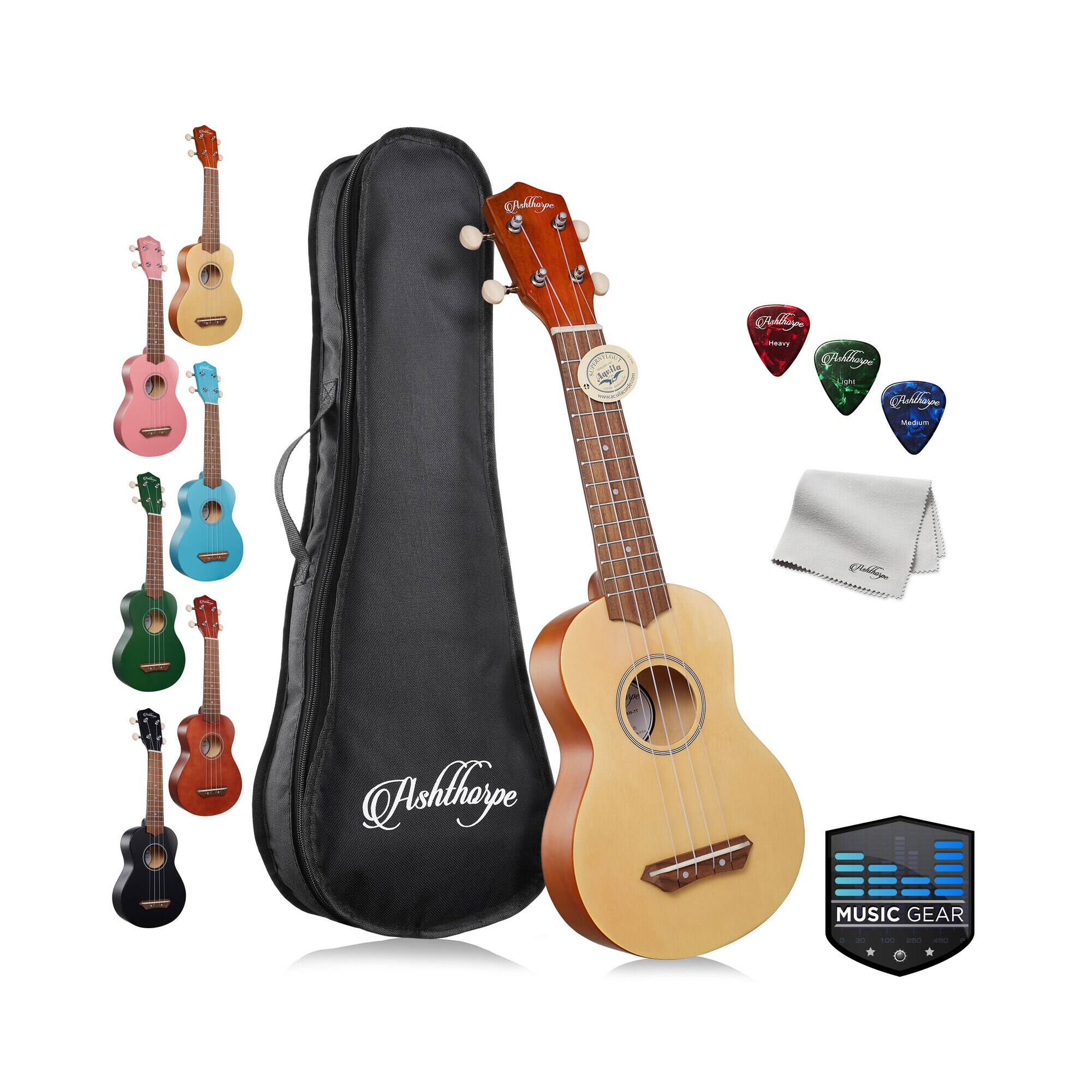 21 Soprano Ukulele Bundle Kit Beginner Wood Ukulele Etsy
