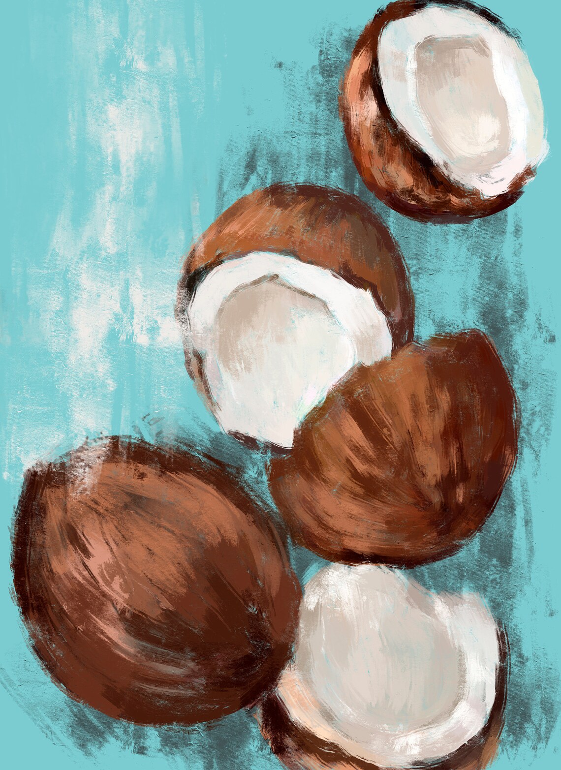 Coconut digital wall art poster picture painting for decor | Etsy