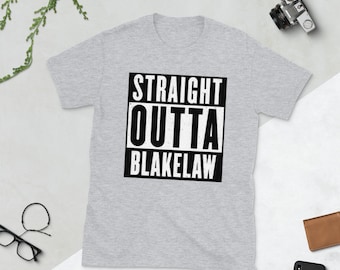 Straight Outta Blakelaw - Funny Newcastle Geordie camiseta unisex de manga corta