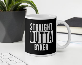 Straight Outta Byker - Funny Newcastle upon Tyne Geordie Gift Mug