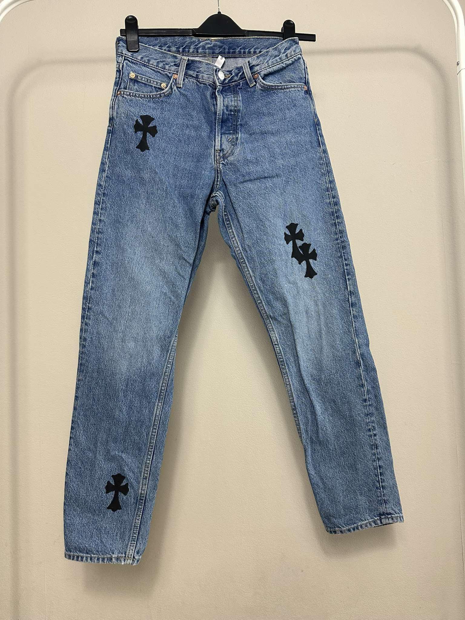 Chrome Heart Jeans - Etsy Chrome Heart Jeans - Etsy