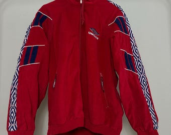 Vintage 90s Men's Umbro Track Top Jacket Blue White Windbreaker