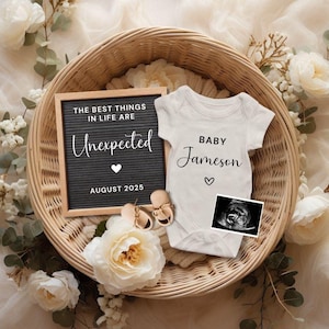 Digital Pregnancy Announcement | Baby Announcement | Social Media Reveal | Gender Neutral Baby Reveal | Best Things are Unexpected - 229a
