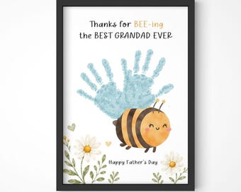 Grandad Handprint Art: Father's Day DIY Gift (Printable) Footprint Art, Kids Baby Toddler Crafts, Grandpa Gifts, Instant Download