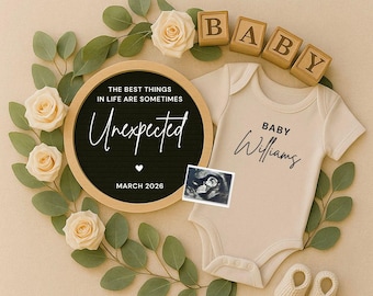 Editable Social Media Pregnancy Announcement: Gender Neutral Baby Reveal (Digital Download)