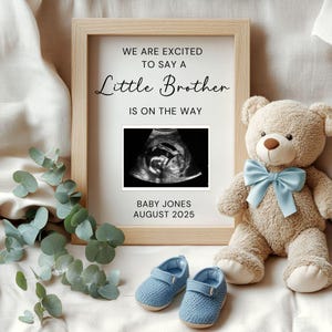 Baby Boy Pregnancy Announcement: Social Media Reveal (Digital Template)