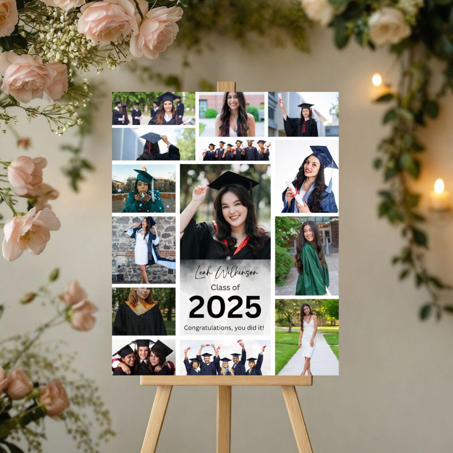 Editable Graduation Photo Collage: Keepsake Gift, Party Decor (digital ...