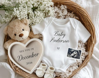 December 2026 Pregnancy Announcement: Social Media Baby Reveal, Gender Neutral, Editable Canva Template (Digital Download)