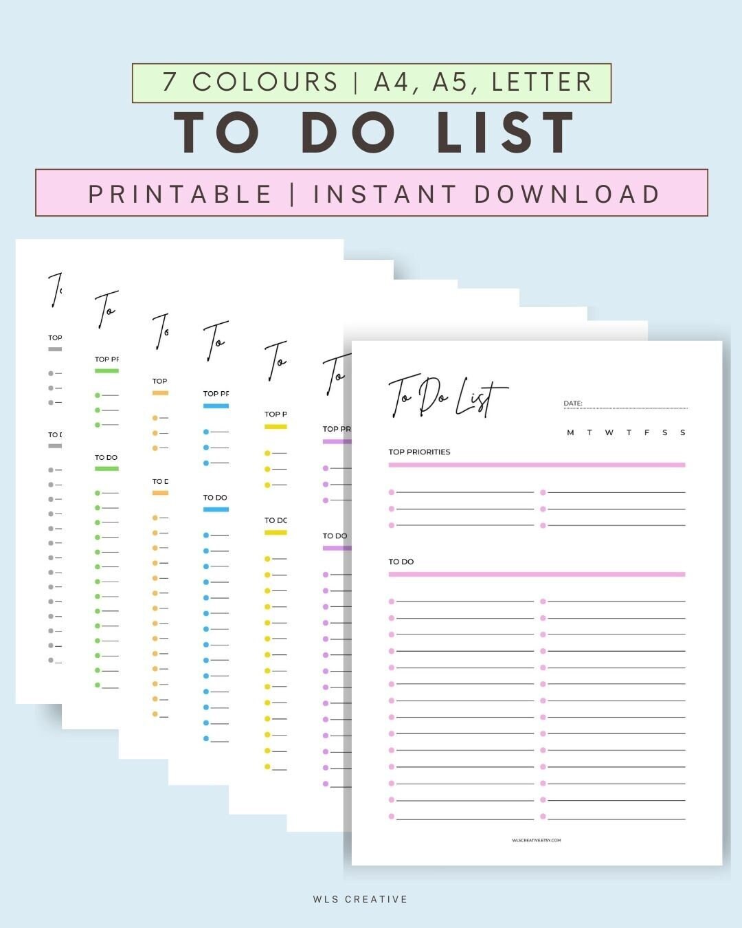 Printable Daily to Do List Simple Tasks List Template Blank to Do List ...