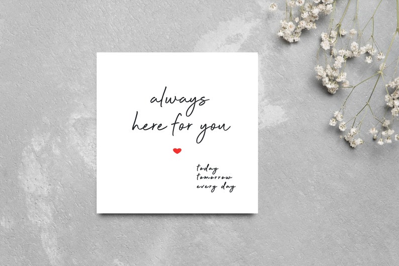 Always Here For You Card Thinking of you Cards Sympathy Card Bereavement Card image 2