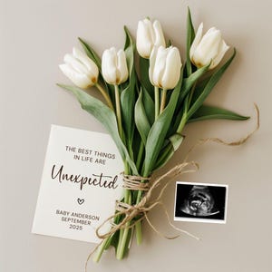 Digital Pregnancy Announcement | Baby Announcement | Social Media Reveal | Gender Neutral Baby Reveal | Best Things are Unexpected - 290a