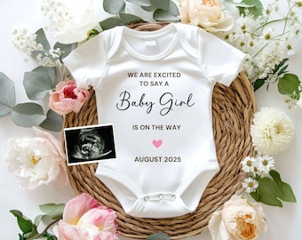 Digital Baby Girl Pregnancy Announcement: Editable Social Media Template