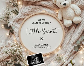 Editable Digital Pregnancy Announcement: Simple Baby Reveal Template