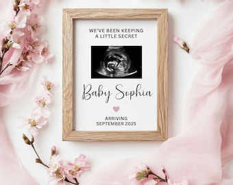 Digitale Schwangerschaftsankündigung: Little Sister Reveal, bearbeitbare Vorlage