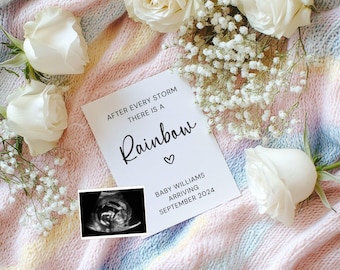 Rainbow Baby Pregnancy Announcement: Editable Social Media Template (Digital Download)