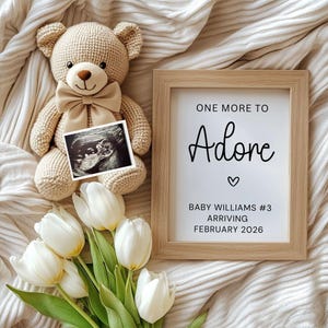 Baby Number 3 Pregnancy Announcement: Editable Social Media Reveal (Digital Download)