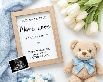 Editable Baby Boy Pregnancy Announcement: Simple Social Media Reveal (Digital Download)