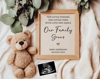 Editable Pregnancy Announcement: Neutral Social Media Baby Reveal (Digital)