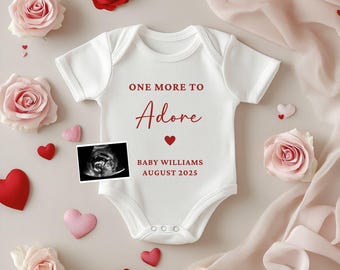 Valentine's Day Pregnancy Announcement: Editable Social Media Baby Reveal, Gender Neutral, Canva Template, One More Adore (Digital Download)